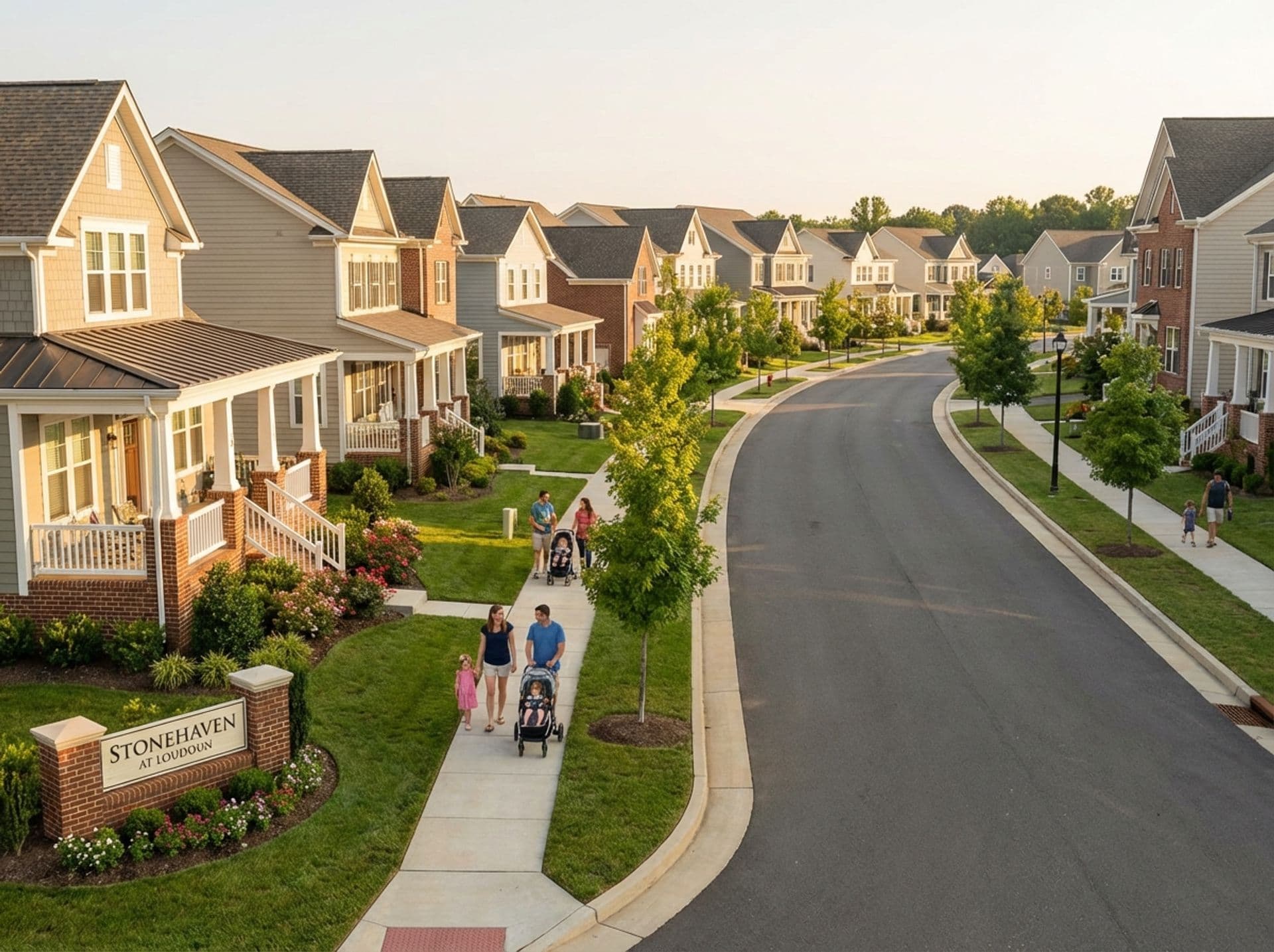 Modern suburban homes along the Midlothian corridor